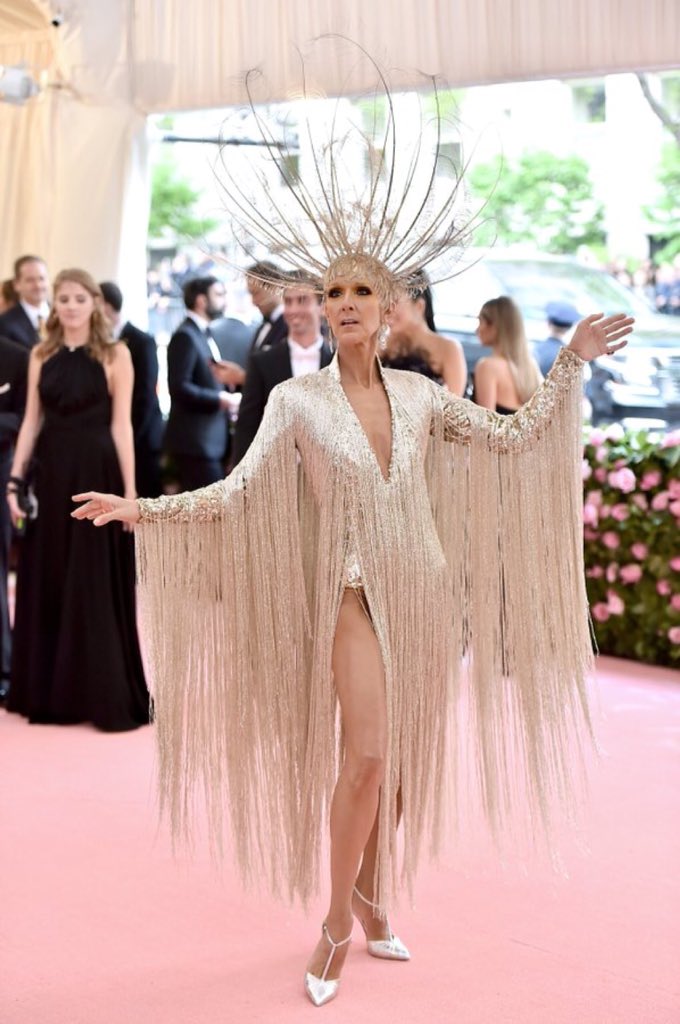 Honest to god, I think Céline has been working toward this look her entire life. #FashionEvolution #YouCanTakeTheGirlOuttaLavalBut #MetGala