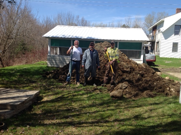 vrwa_wayne's tweet photo. Gilman Wastewater Operators Rick Mullen and Buddy Ball, with VRWA Wastewater Specialist Wayne Graham after replacing a sewer line clogged with roots. https://t.co/bgBoDrZaMB