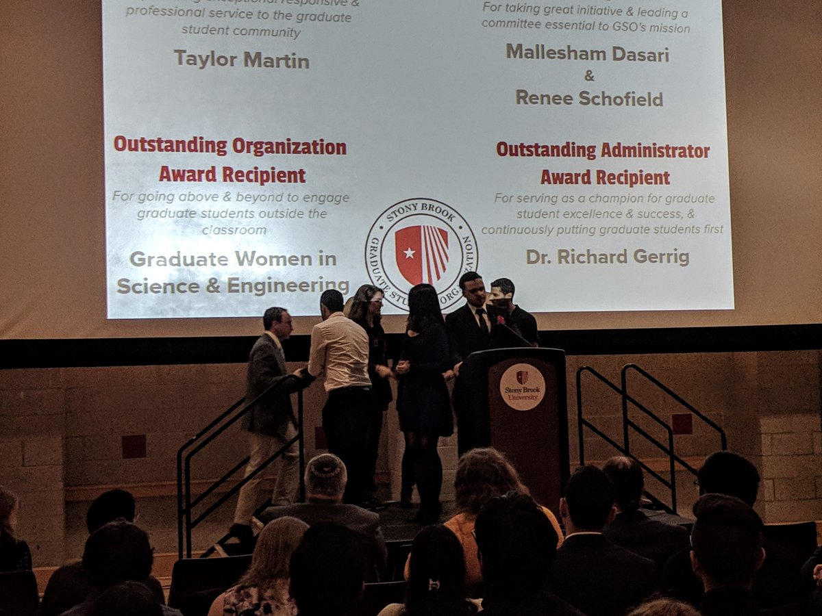 SBU_GWISE's tweet photo. We are an outstanding group - thank you to all our members for making us what we are! And thank you Stony Brook Graduate Student Organization for acknowledging that and awarding us with the outstanding organization award tonight! #WomenInSTEM #WomenInScience #WomenLeaders https://t.co/jSeRl31UGD