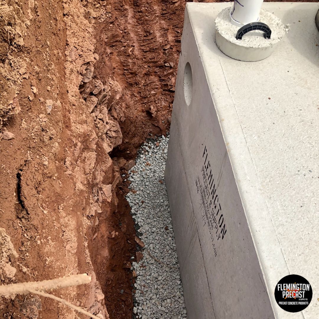 PrecastNJ's tweet photo. Our products are built strong, but they’re only as strong as the site conditions they’re installed into. An even layer of crushed stone, sand, or select fill is vital for the longevity of our waste water treatment tanks. Our friends at John Martin Excavating are happy to oblige! https://t.co/UdbjTNJHV4