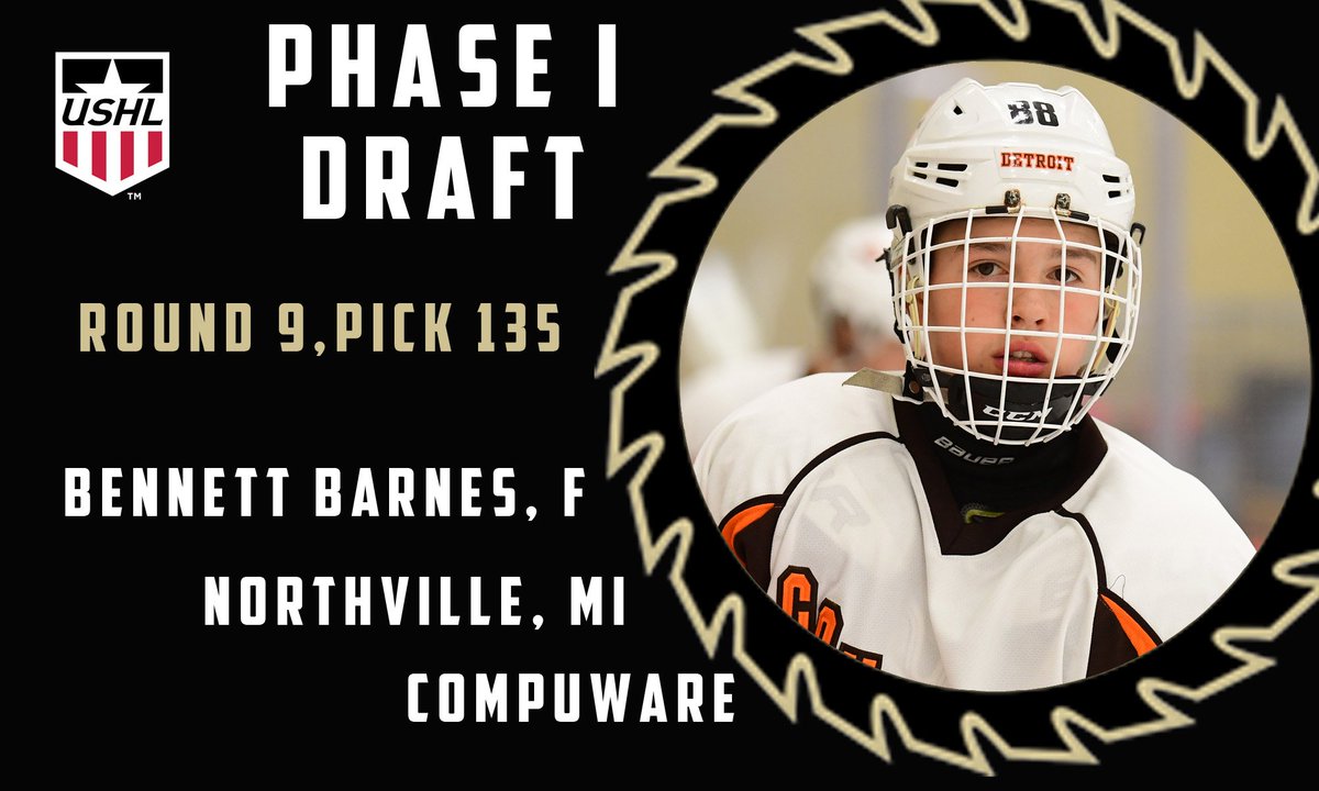 MuskegonJacks's tweet photo. We've selected F Bennett Barnes! 

Barring a trade, we're down to one pick in the Phase I draft. https://t.co/bEkwSnHhg3