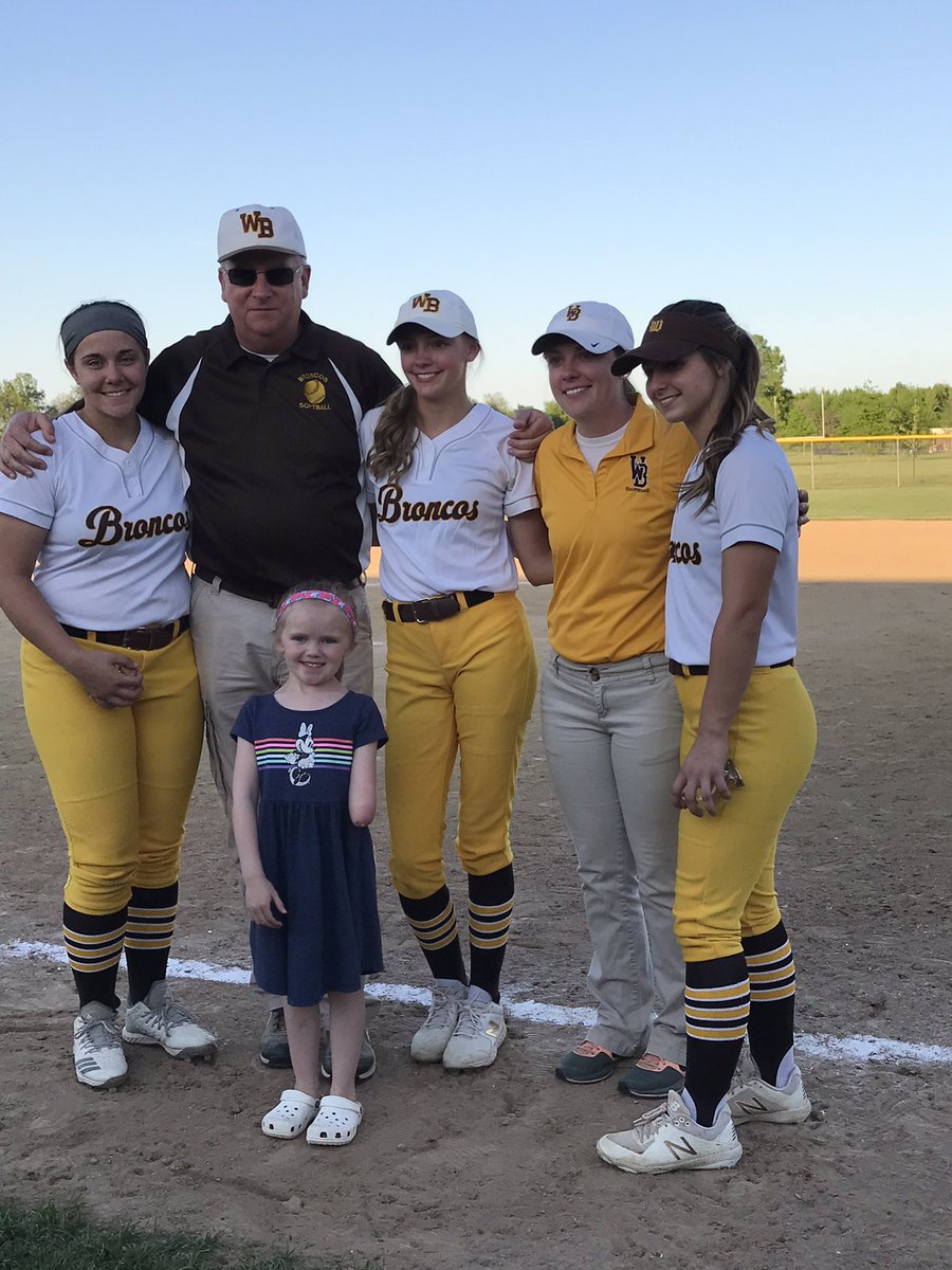 WBHSsoftball's tweet photo. What a great night to honor our three seniors.  Thanks for a great regular season.  Let’s keep rolling in the second season. #7moregames https://t.co/ThMxKa3cdL