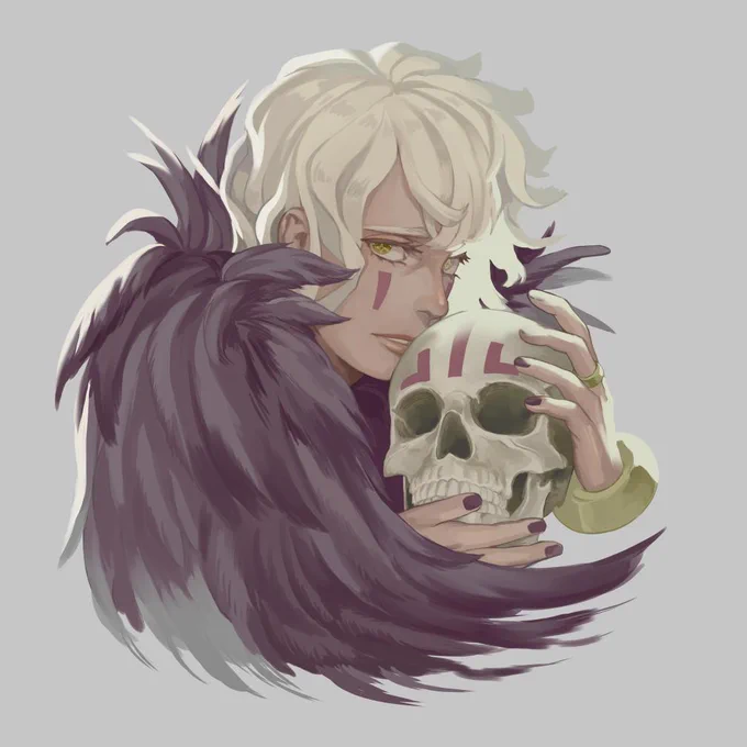 連休が終わってしまいましたね……😭「5月病」っていう感じの絵を描きました!😞💀いつもと違う描き方をしたら楽しかったです。😃👍#イスタカ #白いあの人 