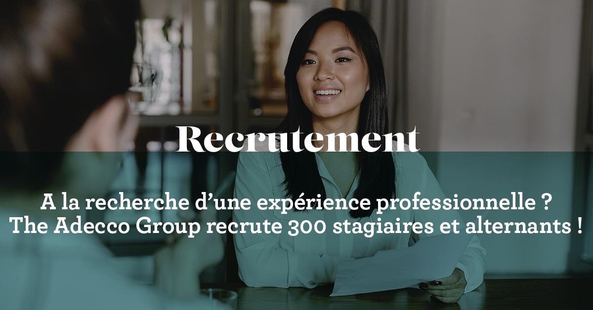 A la recherche d'un #stage ou d'une #alternance ? The Adecco Group propose 300 offres ! Rejoignez nos équipes dès maintenant : groupe-adecco.fr/carrieres/ #imaginonslemploi #i4emploi