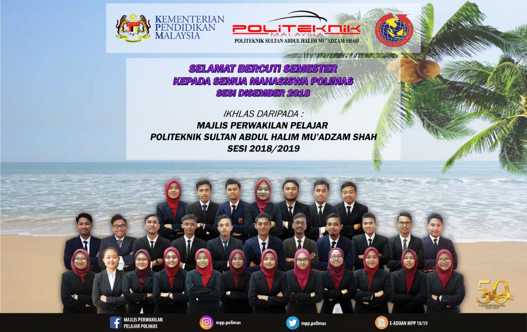 mpp_polimas's tweet photo. Selamat Cuti Semester kepada semua Pelajar POLIMAS ! 👋🏻 https://t.co/jyJ7GdLTd1