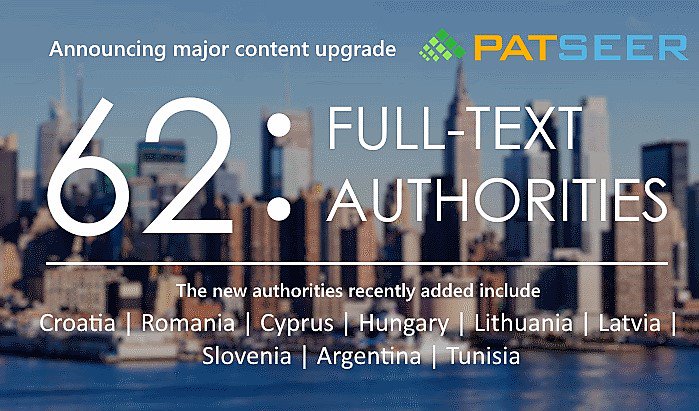 gridlogics's tweet photo. #PatSeer expands its global patent data collection by 9 additional full-text authorities. Visit https://t.co/fUKylZx7VI to learn more.  #patents #Intellectualproperty #piug2019 #patentsearching #Patentportfolio #IPstrategy #bigdata #AI #patseer #patentanalytics https://t.co/85CHfqGgKd