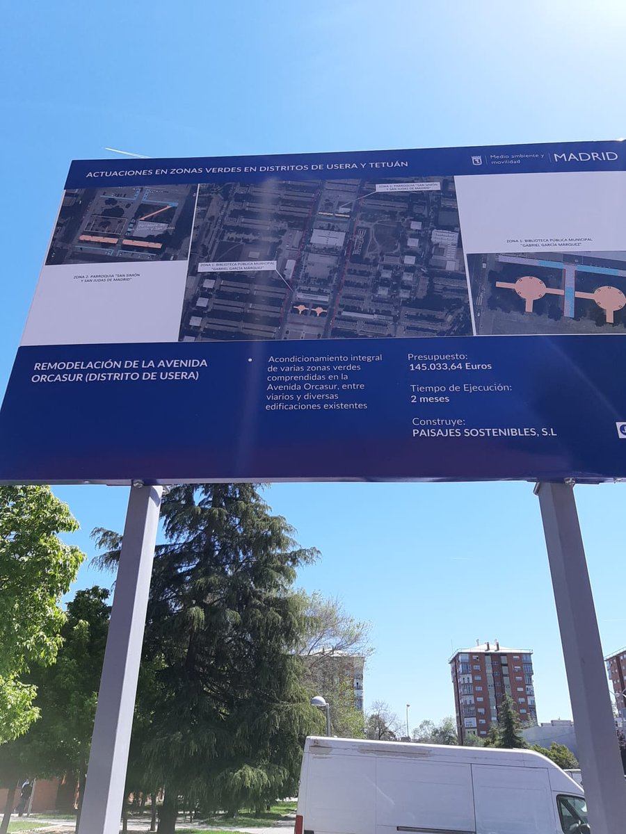El mismo fin de semana de las elecciones generales los vecinos de #Orcasur se levantaron con este cartel. Empiezan las obras de mejoras de la AV Orcasur , obras que tendrían que haber empezado en enero