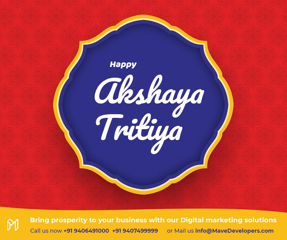 mavedevelopers's tweet image. This Akshaya Tritiya bring prosperity to your business using our digital marketing solutions.

#AkshayaTritiya #Prosperity #Growth #DigitalMarketing #MaveDevelopers #Investment