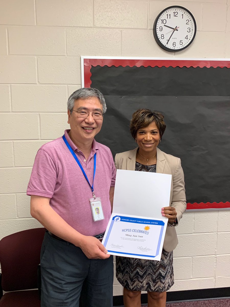 hcpss_ops's tweet photo. Honored to recognize Mr. Ming Sun at @hcpss_hahs last Week for Randon Acts of Celebration. Ming has been a dedicated staff member assisting our international students for over a decade. Way to Go, Ming, for your commitment to students! #CelebrateHCPSS @hcpss_ops, @abrowndennis https://t.co/cOmPI7WlrT