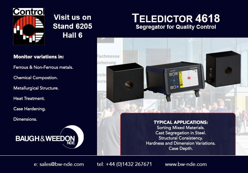 BaughWeedon's tweet photo. We will be showing the new Teledictor 4618 segregator at the Control 2019 this week, together with a first outing of the new Sorting Bridge. Drop by at stand 6205 to see the "bridge" in action #qualitycontrol #stuttgart #control2019 #teledictor #ndt https://t.co/wzZ7mBmfjl