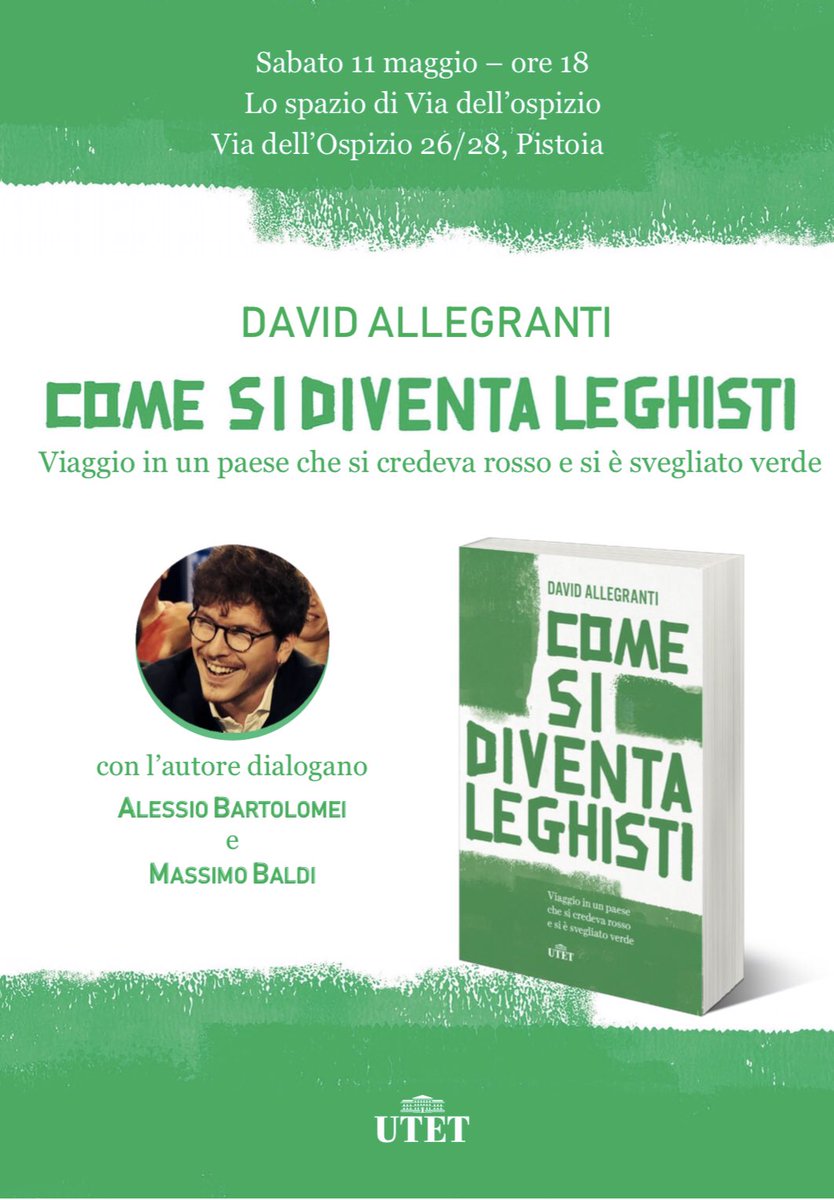 #sabato a <a href="/LoSpazioPistoia/">Lo Spazio</a> con <a href="/davidallegranti/">David Allegranti</a> presentiamo COME SI DIVENTA LEGHISTI