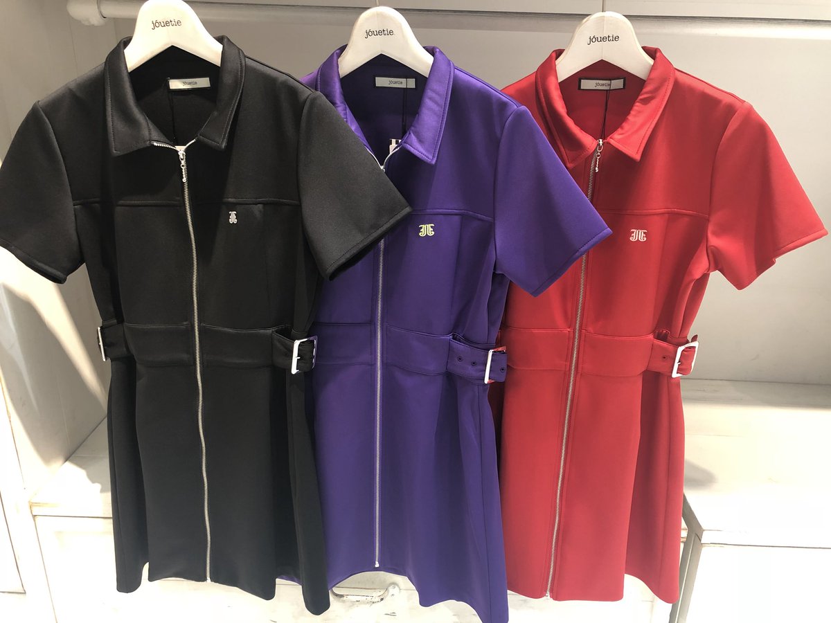 Jouetie Hepfive Hot Item ジャージワンピース Blk Ppl Red 8 000 Tax 動きやすいジャージ素材で仕上げたワンピース スポーティ感があり ブーツやシルバーアクセと合わせるmixスタイルがオススメです 人気色は残りわずかです Jouetie