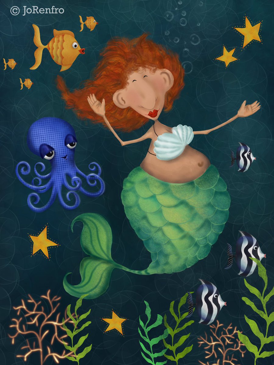 RenfroJo's tweet photo. Way early on @Clr_Collective this week, but my daughter is getting married. π this weekend so itβs now or never. I decided to combine it with #mermay , so here you go. Have a wonderful week all! #colour_collective #kingsblue #kidlitart #ChildrenIllustration #mermaids https://t.co/nf8mmWbvk9