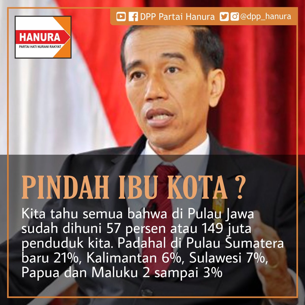 Pemerintah tidak main-main terkait rencana pemindahan ibu kota. Hal ini Jokowi sampaikan di hadapan para kepala lembaga tinggi negara saat acara buka puasa bersama di Istana Negara, Jakarta, Senin, 6 Mei 2019. . Sumber : google.com/amp/s/nasional… #Jokowi #pindahibukota #hanura