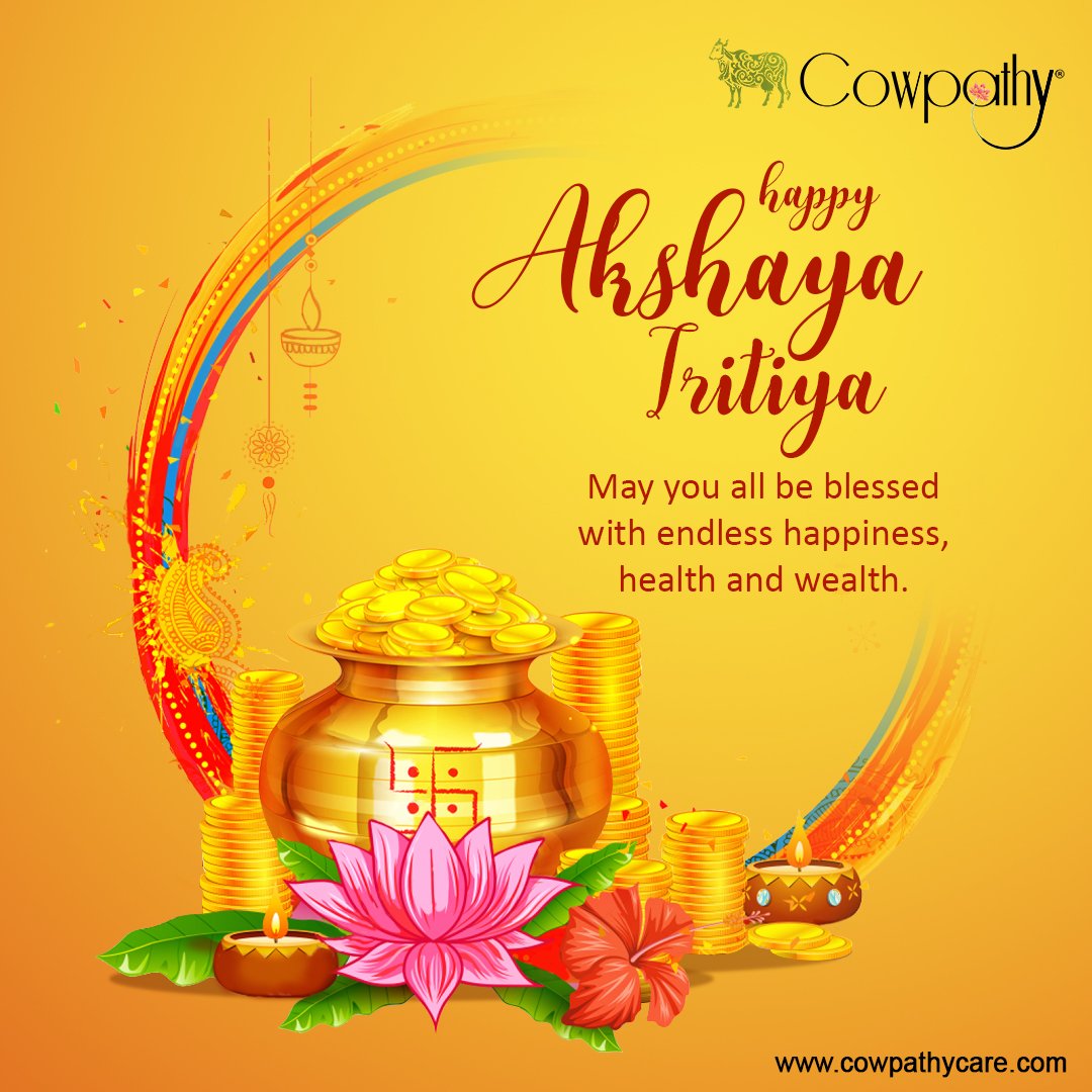 CowpathyCare_'s tweet photo. This Akshaya Tritiya, may the God of wealth, peace and prosperity shower on you and your family. Happy Akshaya Tritiya from #Cowpathy.
#AkshayaTritiya #AkshayaTritiya2019 #HappyAkshayaTritiya https://t.co/w3Sh9kBclt