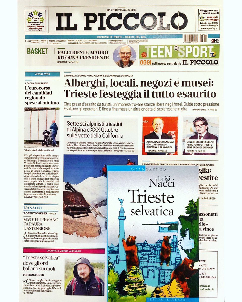 «La tesi di fondo è che non si può comprendere quel pasticcio storico-esistenziale che è Trieste se non si tiene conto della sua anima selvaggia, carsica, spesso oscura.»

<a href="/p_spirito/">Pietro Spirito</a> in #primapagina su <a href="/il_piccolo/">Il Piccolo</a> oggi #7maggio parla di "#Trieste selvatica" di <a href="/luiginacci/">Luigi Nacci</a>.