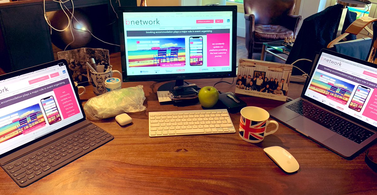 philinbcn's tweet photo. New desk, new office and new job @bnetwork_  old coffee cup, old @CCIB_Forum team photo, and as ever my Granny Smith apple on the desk. In the words of Marvin Gaye “let’s get it on!!” See you @IMEX_Group #standG650 https://t.co/d0qizQAzRX