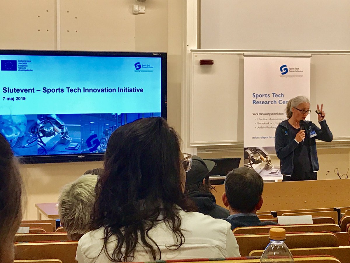 besmice's tweet photo. På plats för att se slutpresentationen av Sports Tech Innovation Initiative på #miun. Spännande att få ta del av allt som hänt! #outdoor #3Dprint #sportscience #sportstech https://t.co/7M1IDNs31m
