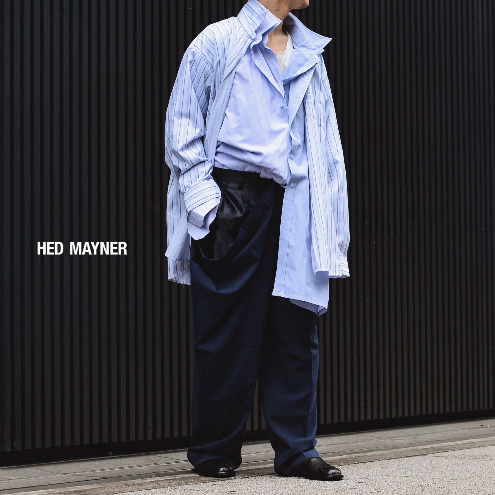 HED MAYNER ヘドメイナー 3レイヤードシャツ-