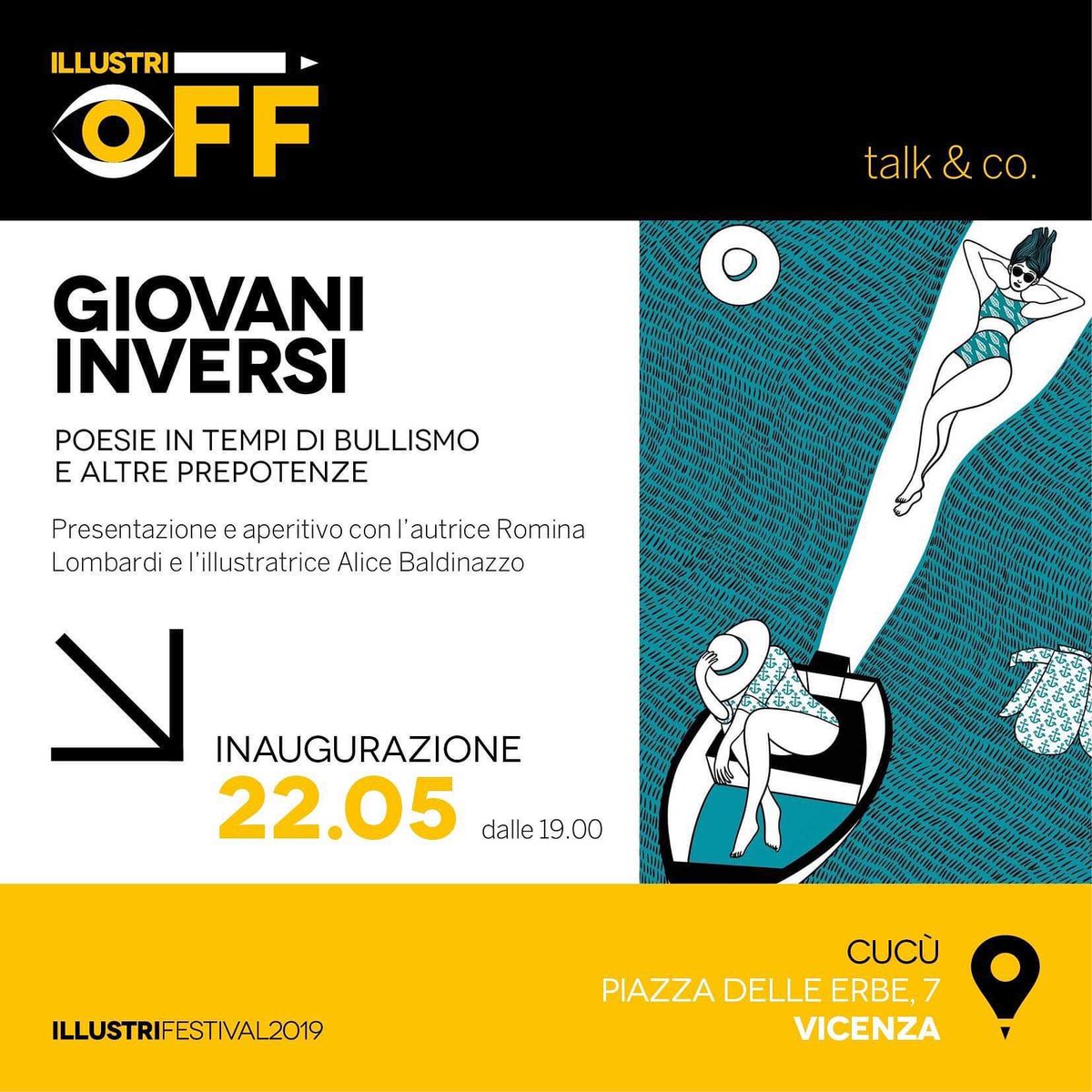 AwbAlice's tweet photo. 22.05 #awb (senza w) per #giovaniinversi
.
.
.
#illustri #illustrioff #illustrifestival #vicenzaeventi https://t.co/SZfef2to92