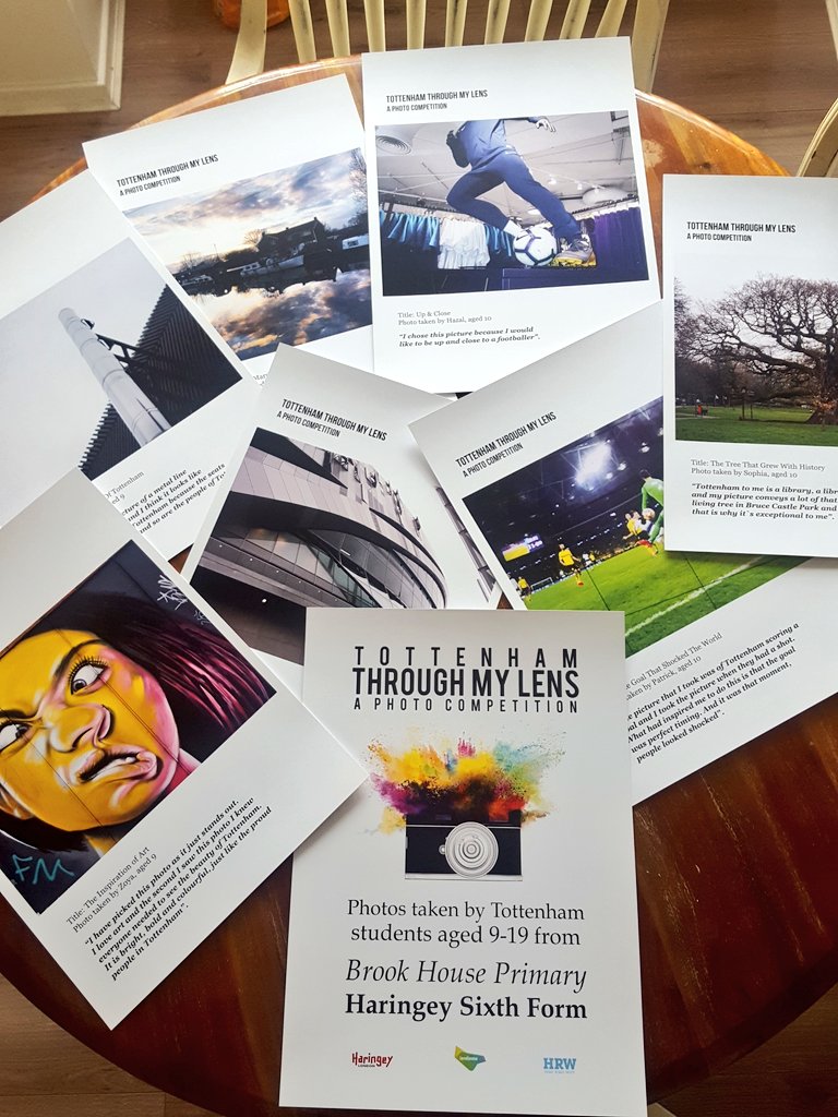 PaulShammasian's tweet photo. Photographs are now displayed in Coombes Croft Library (opposite Tottenham stadium). Children as young as 9 took photos of their area &amp; wrote a heart-warming caption of what the photo means to them. Thanks to @Lendleaseuk @highroadwest @haringeycouncil for supporting the project. https://t.co/S2UyC6uDsP