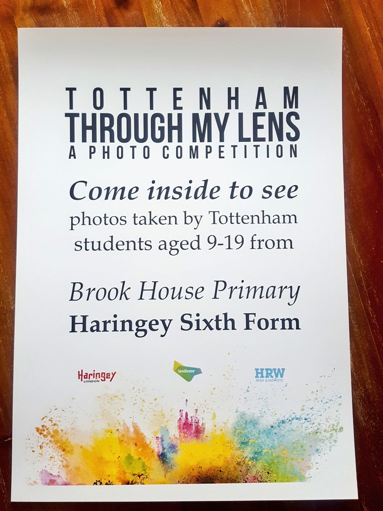 PaulShammasian's tweet photo. Photographs are now displayed in Coombes Croft Library (opposite Tottenham stadium). Children as young as 9 took photos of their area &amp; wrote a heart-warming caption of what the photo means to them. Thanks to @Lendleaseuk @highroadwest @haringeycouncil for supporting the project. https://t.co/S2UyC6uDsP