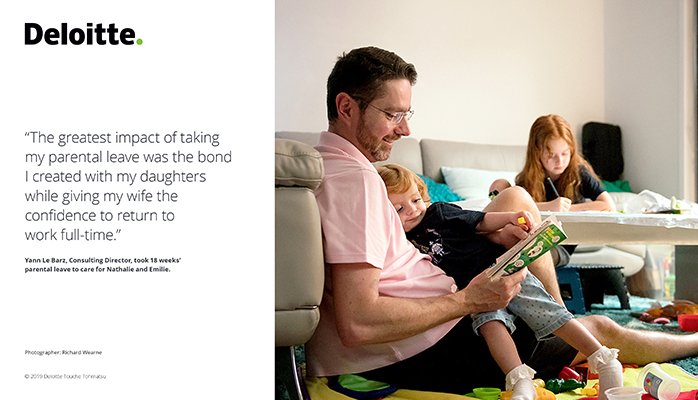 Green_Dot's tweet image. We’ve launched our Deloitte Dads photo exhibition to celebrate the positive impact of flexible parental leave for all. We believe the ability to be a great parent isn’t defined by your gender, and neither should your ability to take parental leave.