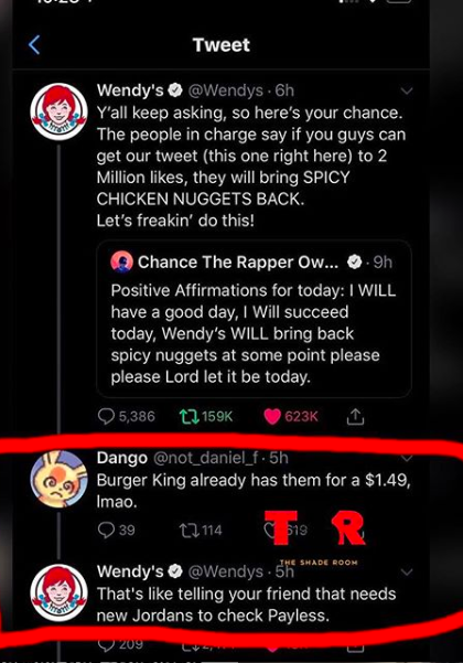 OmegaraUzoma's tweet photo. I got approved to do @Wendys for my final paper. Tbh I live for their petty absolutely LOVE it or do I really just like it I'm not sure anymore @wcs2 Help me out here #smnyit #teethchattering https://t.co/9GF5qHNRKE