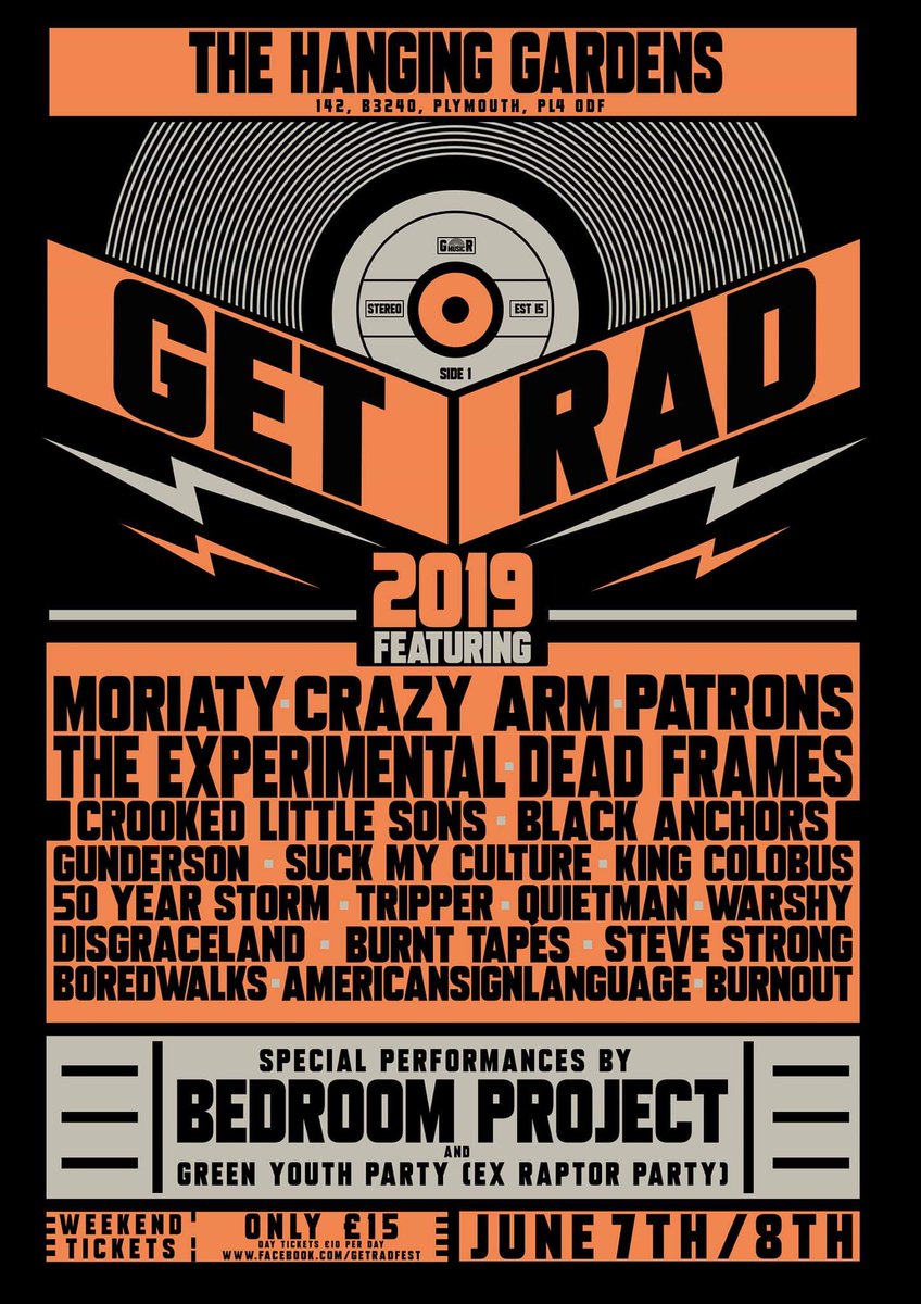 Can't wait for Get Rad Festival 2019 tickets are on sale now, go to blacksailrecordsuk.bigcartel.com