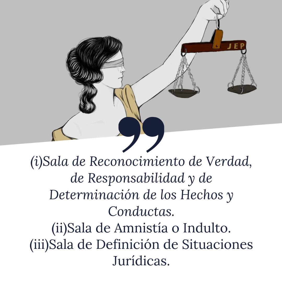 Ya se les dijo, pero se les repite, por cada una de estas salas tienen que pasar los que se someten ante la #JEP.