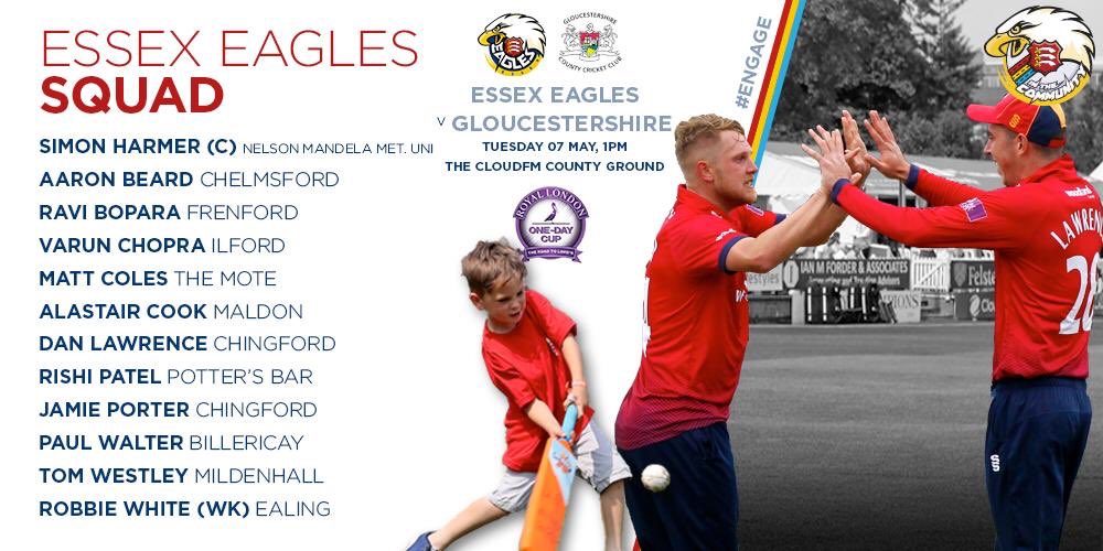 EssexCCB's tweet photo. Here is today’s Club to County @EssexCricket Eagles Squad to take on Gloucestershire in the @OneDayCup #HomeGrown #Engage #ClubToCounty #EssexCricket https://t.co/1WeefxXu9B