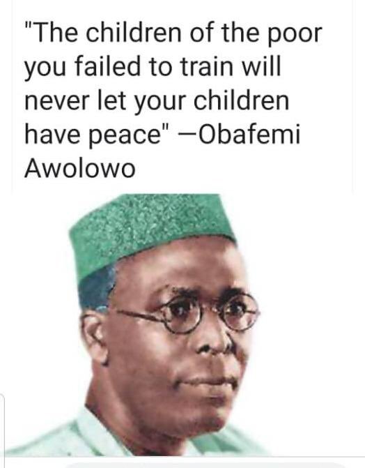 'The children of the poor you failed to train will never let your own children have peace” - Wow.

Poor education and Almajiri system in the north is not a coincidence. Nigerians are dealing with well-crafted plans and intentions.

#Adeleke #NigeriaDecides2019