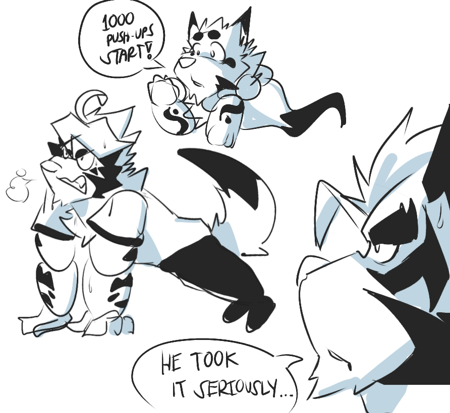 MeruTenshiArt's tweet photo. Meru is jealous of his Bigbro's Bara Bod.
#EncourageHim
#Doodle https://t.co/FQ5ATyd2sj