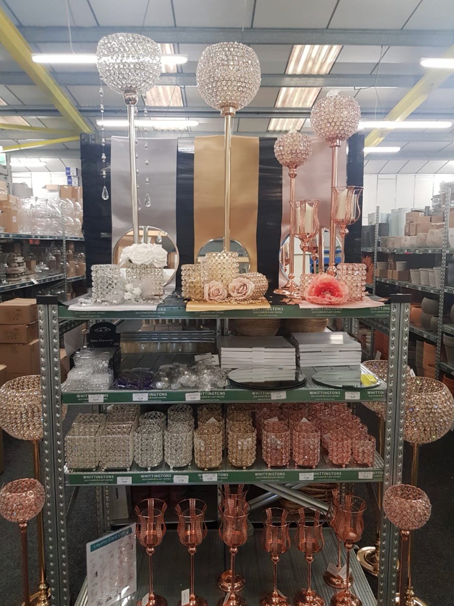 We have exclusive prices for loyalty card holders on our range of crystalware for May. Available in gold, silver and rose gold, alongside a selection of mirrored plates and table garlands 💎

Find your nearest store:
whittingtons.biz/stores

#Wedding #VenueDecor #TableDecor