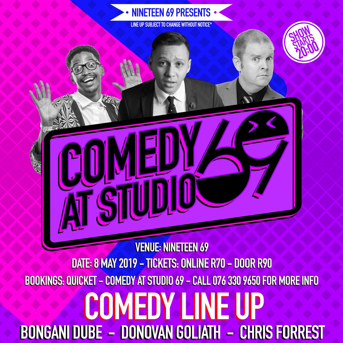 Come and enjoy some comedy tomorrow night after a hard day of voting! Line UP IS FIRE!!! <a href="/mrBDube/">Bongani Dube</a> <a href="/ChrisForrestSA/">Chris Forrest</a>
and your Headliner <a href="/DonovanGoliath/">Donovan Goliath</a>. Get tickets at the door for R90 or buy online 
qkt.io/MAY #StandUpComedy #SouthAfricanComedy