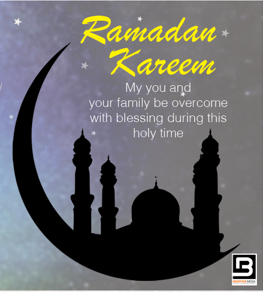 BespokeMediaSA's tweet photo. #RamadanMubarak from us to you and your family! May this holy month usher in love and happiness for all of you.
#Ramadan #Blessings #BespokeMedia https://t.co/ue4fmqTrPS