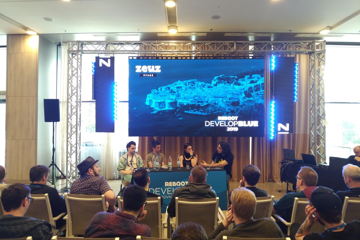 LostPilgrims's tweet photo. The speaker line-up was just phenomenal at #RebootDevelopBlue2019. Gabor's personal favourite was the panel discussion with @JulieHeyde, @tha_rami, @JarMustard & @necrosofty. It was eye-opening from so many perspectives.
Thank you so much! ๐ค
#indiegamedev #indiedev #gamedev https://t.co/Z56ZjadtgK