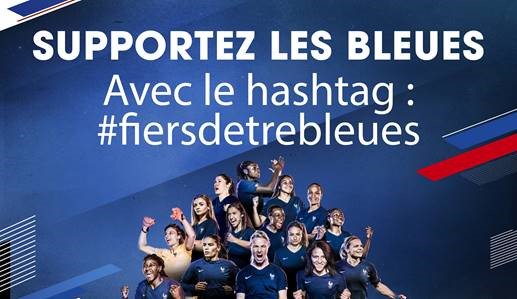Affichez votre soutien à l'<a href="/equipedefrance/">Equipe de France ⭐⭐</a> pour la Coupe du Monde Féminine avec le #FiersDetreBleues et tentez de gagner votre kit de supporter ! Allez les Bleues ⚽🙌🇫🇷