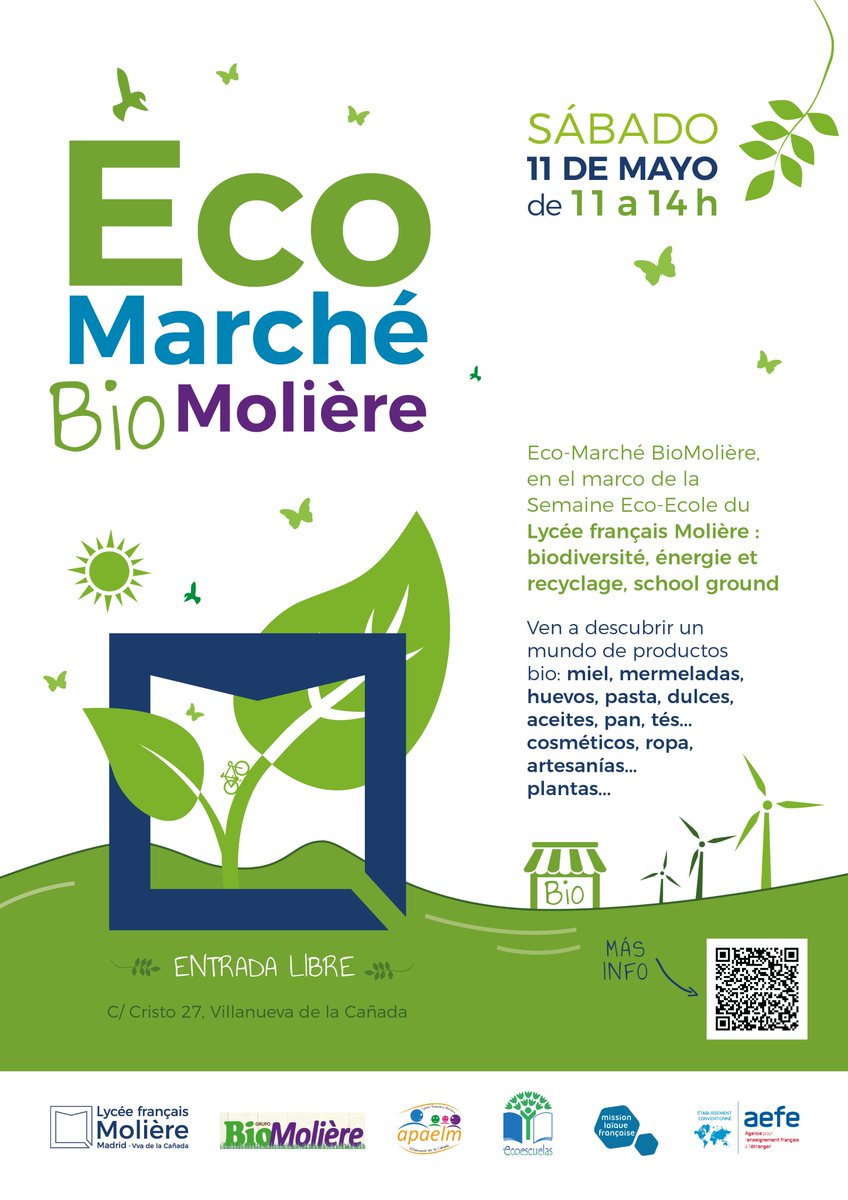 Samedi 11 mai 2019 #EcoMarché #BioMolière @LyceeMoliereVva Venez nombreux !