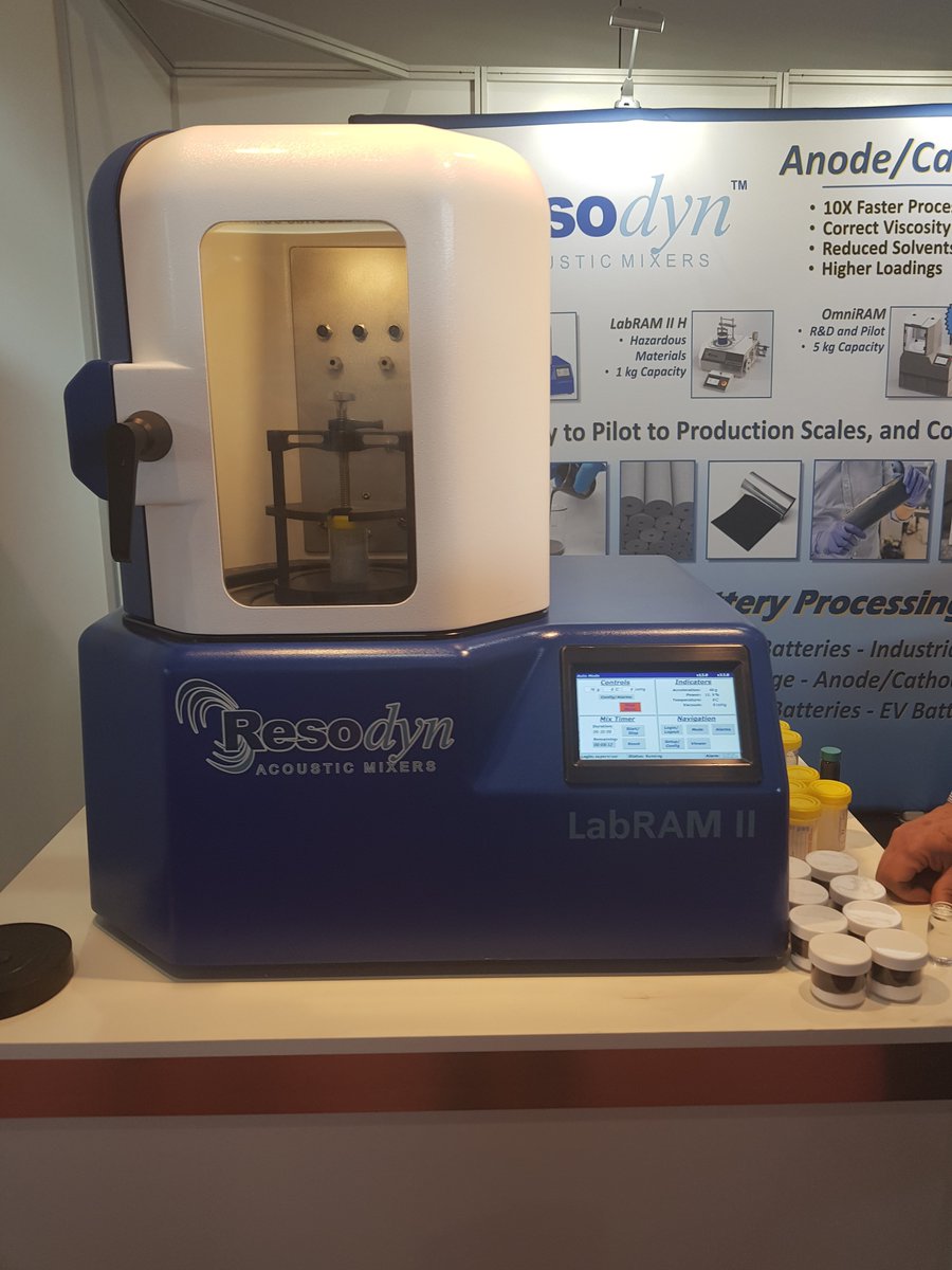 BatteryShow_EU's tweet photo. Are you ready for @ResodynMixers to showcase their RAM?! Come over to stand 1126 now to see their machine in action. #TBE19 https://t.co/KIfcv3C9IX