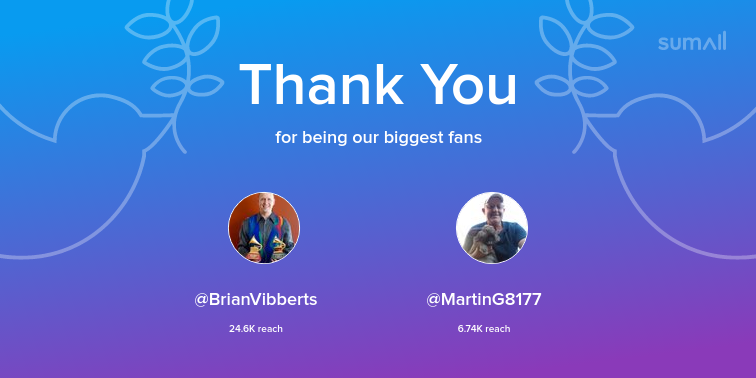 ElaineEmminger's tweet photo. Our biggest fans this week: BrianVibberts, MartinG8177. Thank you! via https://t.co/HrKYhgARuJ https://t.co/fiWQD0gWIG