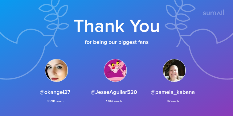 homemakerplus2's tweet image. Our biggest fans this week: okangel27, JesseAguilar520, pamela_kabana. Thank you! via sumall.com/thankyou?utm_s…