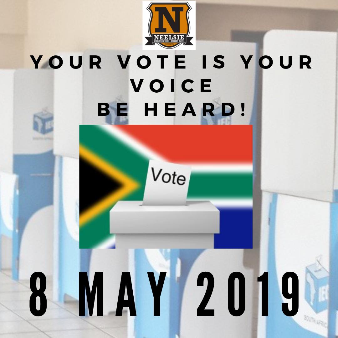 General elections will be held in South Africa on 8 May 2019 to elect a new National Assembly and provincial legislatures in each province. This will be the sixth elections held since the end of apartheid in 1994. Your vote is your voice... Be heard!