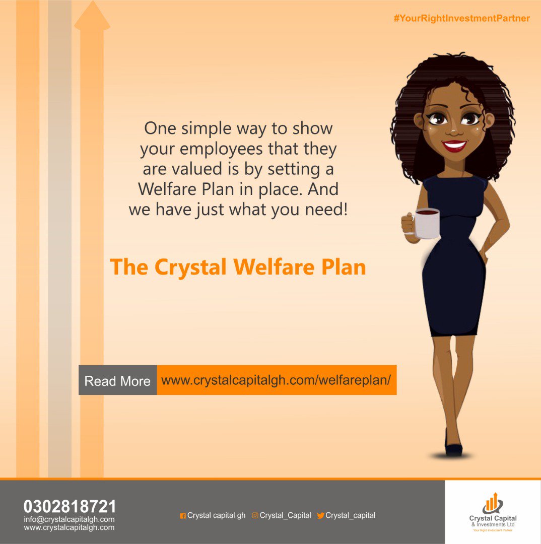 Crystal_Capital's tweet photo. Introducing you to The Crystal Welfare Plan which is designed to enable employers financially support their employees aside the salary benefits they get for their work. Read more about the Crystal Capital Welfare Plan here: https://t.co/vmJ1yRY1QS
#WelfarePlan
#EmployeeBenefits https://t.co/16WTkTj7vS