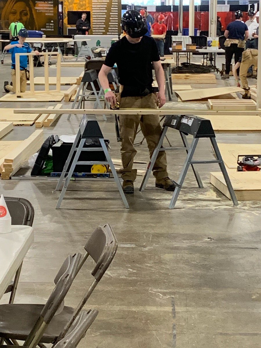 RogerDrcar's tweet photo. Superior Student Cody displaying his carpentry skills at Provincial Competition today in Toronto. Great job making it this far. #lpstb @superiorcvi https://t.co/n2mcSKrWPZ
