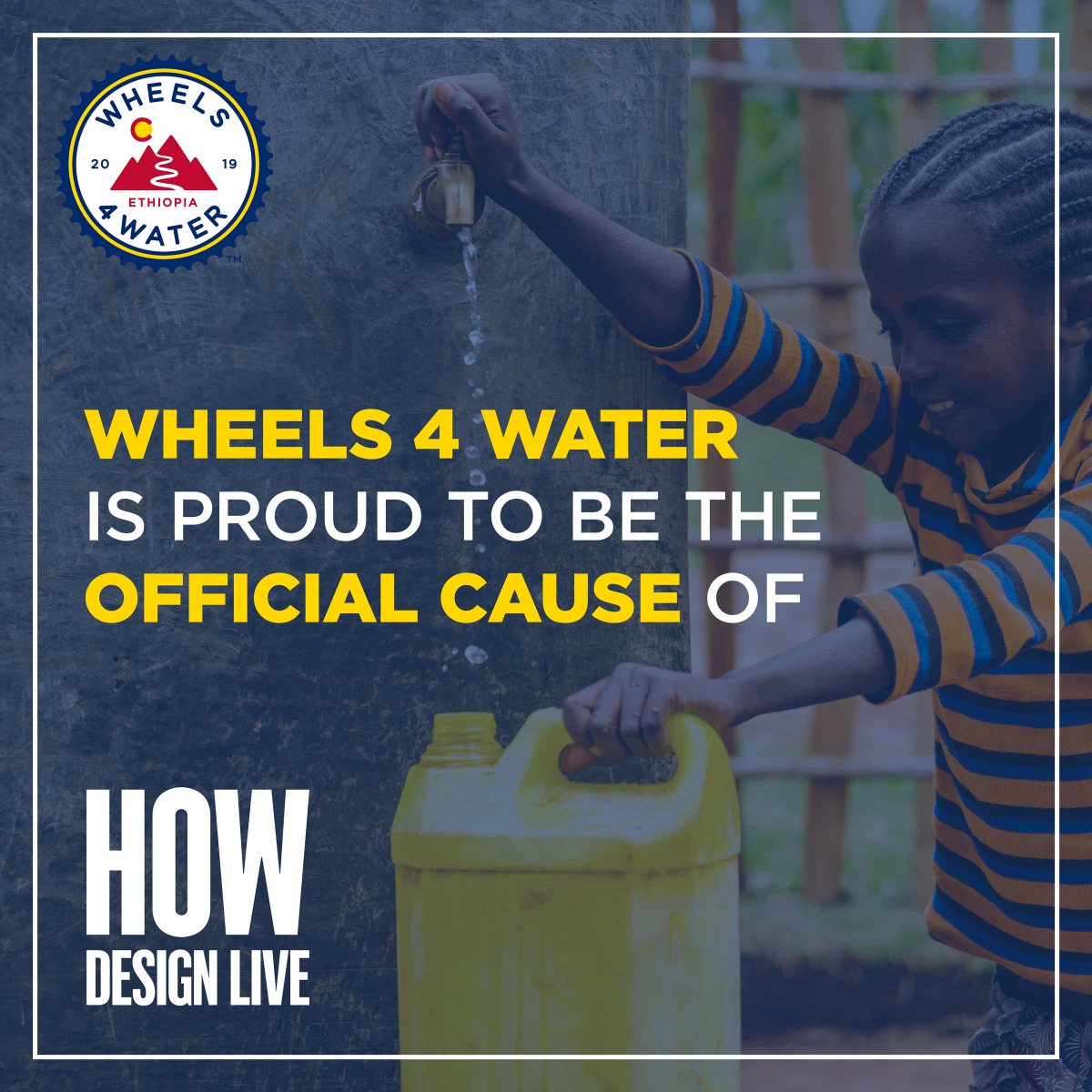 Wheels4Water's tweet photo. We are pleased to announce Wheels4Water as the official cause for #HOWDesignLive2019. Please experience our booth, follow and share! #WalkWithGete #HOWDesignLive2019 #HOW4GOOD #BeChange #SafeWater #Ethiopia https://t.co/f3KqVe8WYy