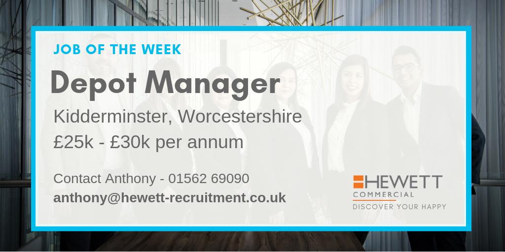 HewettBiz's tweet photo. #JobOfTheWeek Depot Manager based within a small but well established automotive and outdoor adventure equipment business. Based in #Kidderminster, experience of motor trade or outdoor adventure industry is essential. Apply now: https://t.co/PiVyq2s6Rd #WorcestershireHour https://t.co/w3z4J5acaA