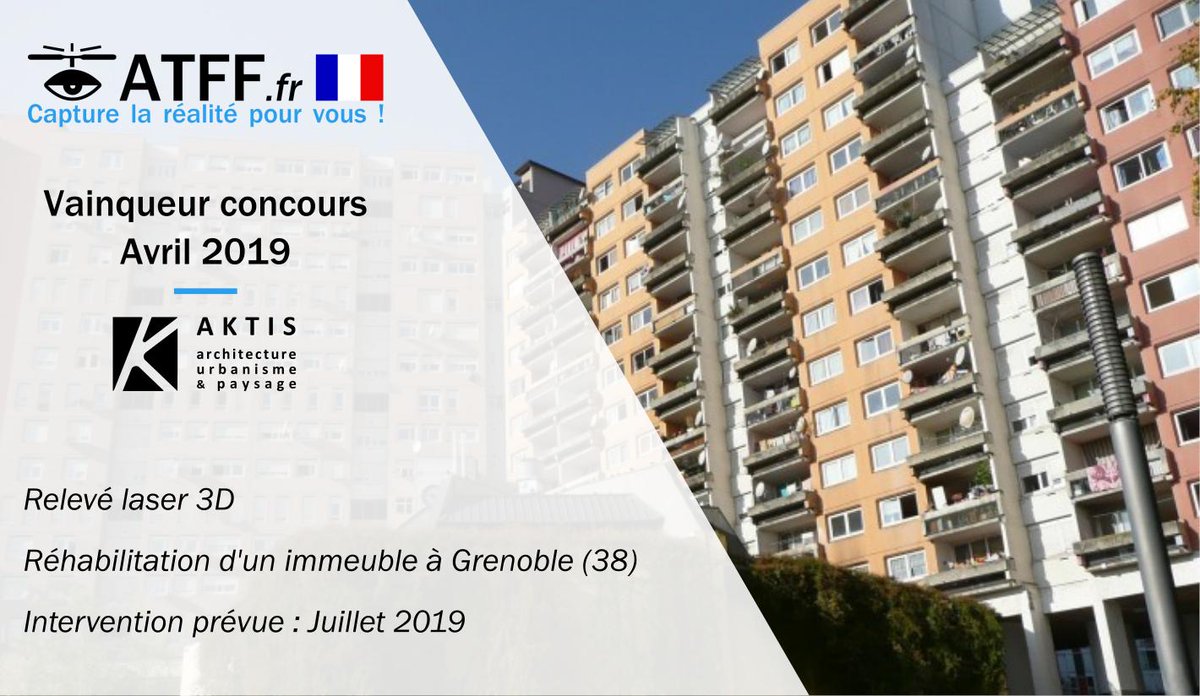 ATFF_SARL's tweet photo. AKTIS ARCHITECTURE, grand gagnant du concours ATFF du mois d'Avril ! 
ATFF interviendra GRATUITEMENT pour relever leur site en 3D. 
Un besoin de relevé laser 3D ? Inscrivez-vous dès maintenant pour le concours du mois de Mai ! 
Inscriptions : https://t.co/6KUfEWulaN
#atff https://t.co/2yOpZ6971E