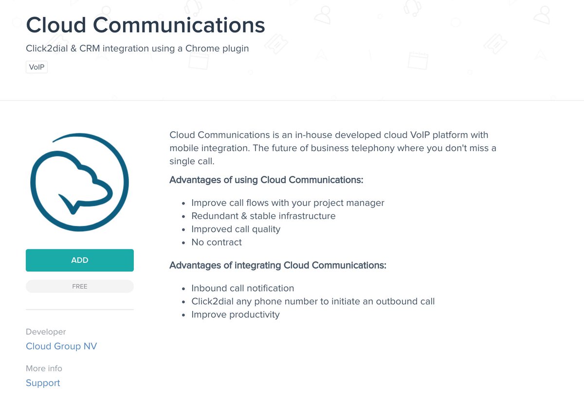 CloudGroupNV's tweet image. Wist je dat...

@CloudGroupNV een koppeling heeft in de marketplace van @TeamleaderBE?

Maakt uw organisatie gebruik van Teamleader? Dan is Cloud Communications dé telefoniepartner!

#cloudcomm #hostedpbx #scaleup