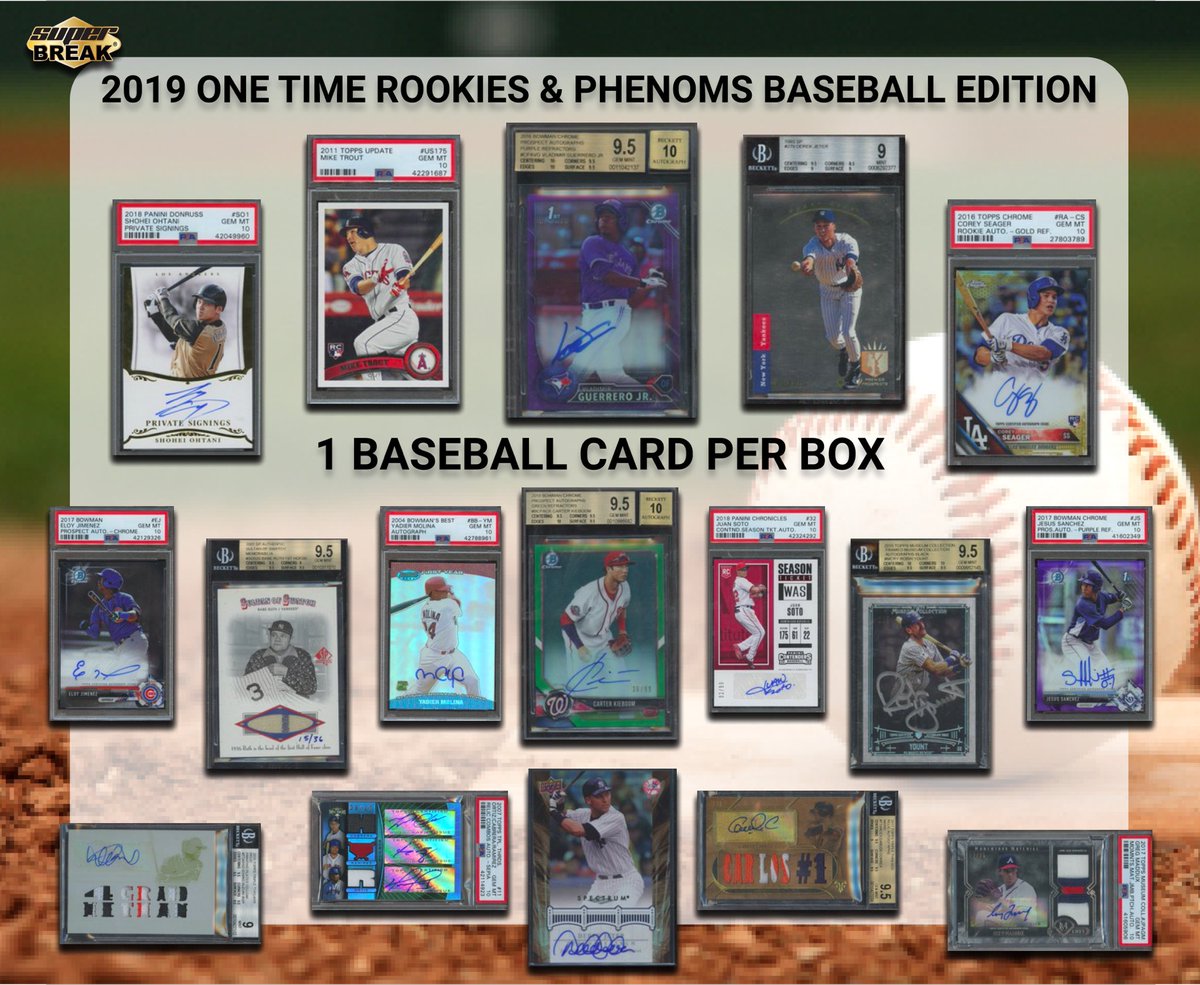 SuperBreakBoxes's tweet photo. RCs and Phenoms Baseball -packed with new rookies , rookie autos, hall of famers and 1/1s. Live today with breakers , stores and E-tailers #collectiondefininghits https://t.co/1NX7Br8aBu